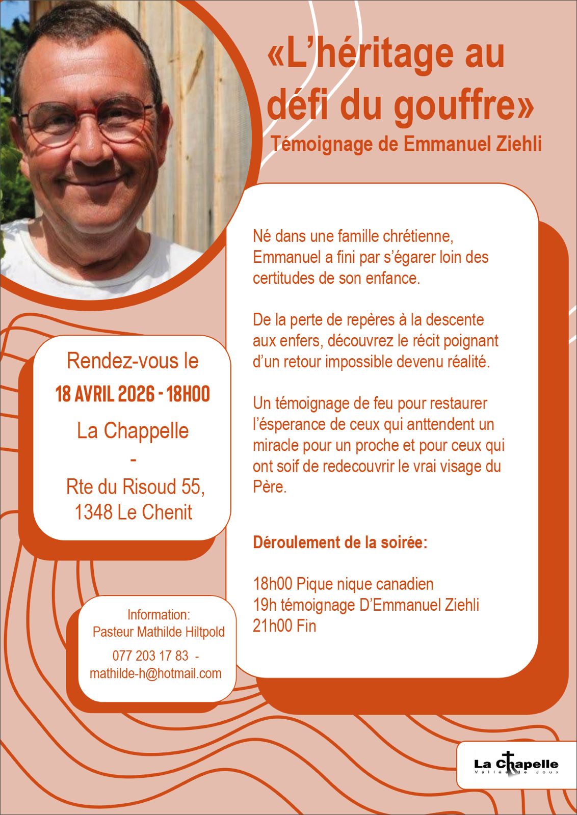 affiche de la soirée témoignage